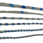 Strieborný náramok s modrým opálom- grécky vzor